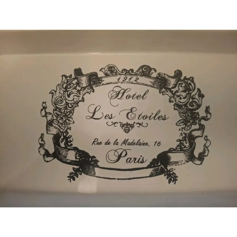 Hotel Les Etoiles Paris Rectangular Porcelain Tray 9.5